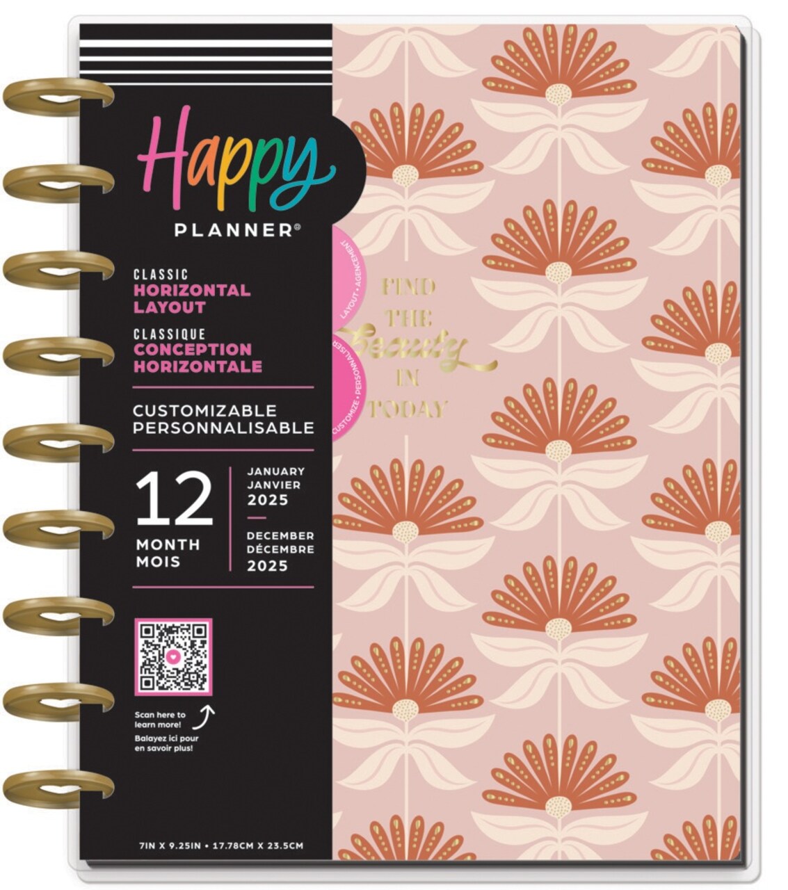 Happy Planner Classic 12-Month Disc Bound Planner-Desert Rose; Jan '25 - Dec '25